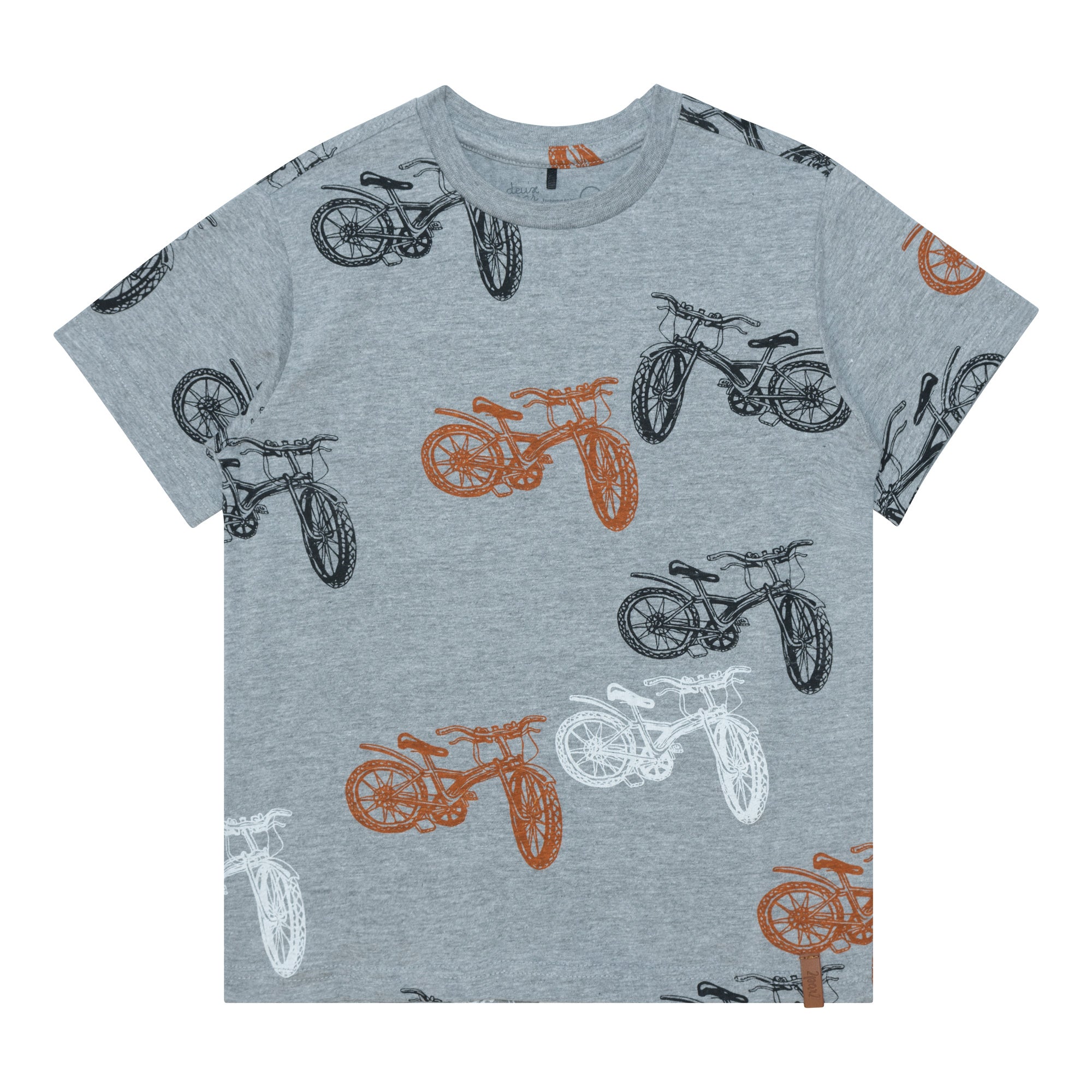 Light Heather Grey Bike Print T-Shirt