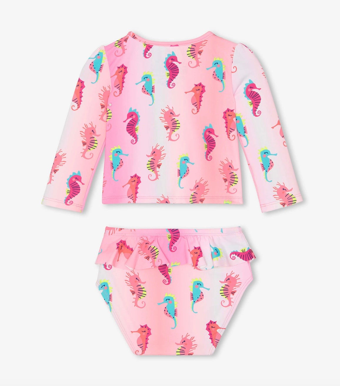 Pink Little Seahorses Rashguard Swim Set