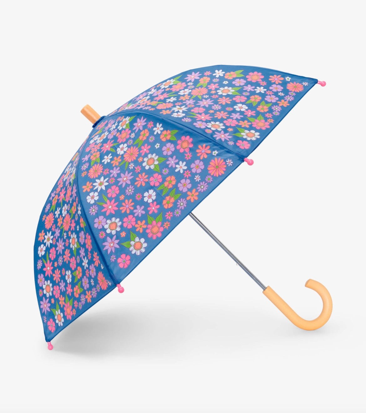 Blue Retro Floral Umbrella