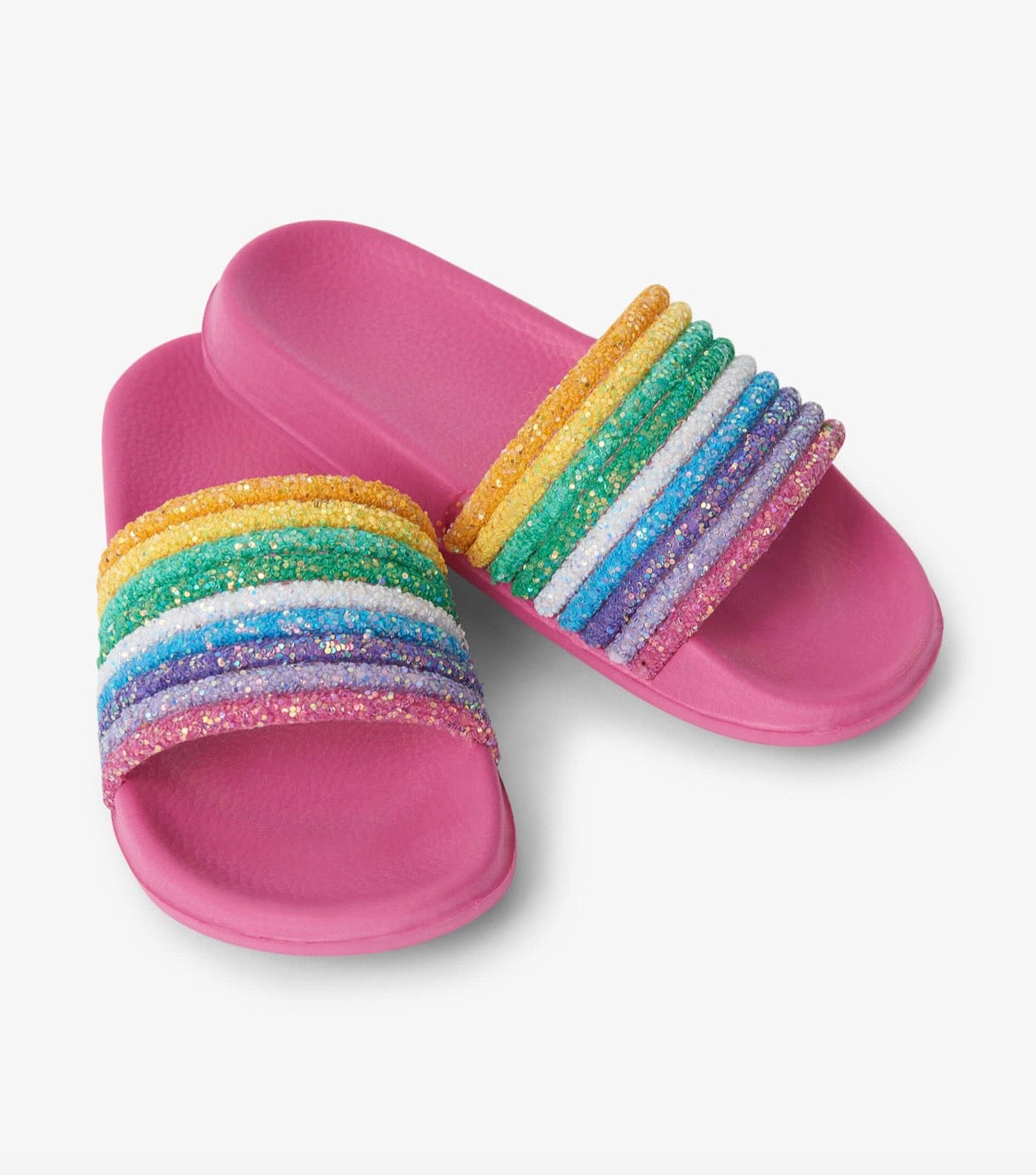 Pink Over the Rainbow Sparkle Slide On Sandals
