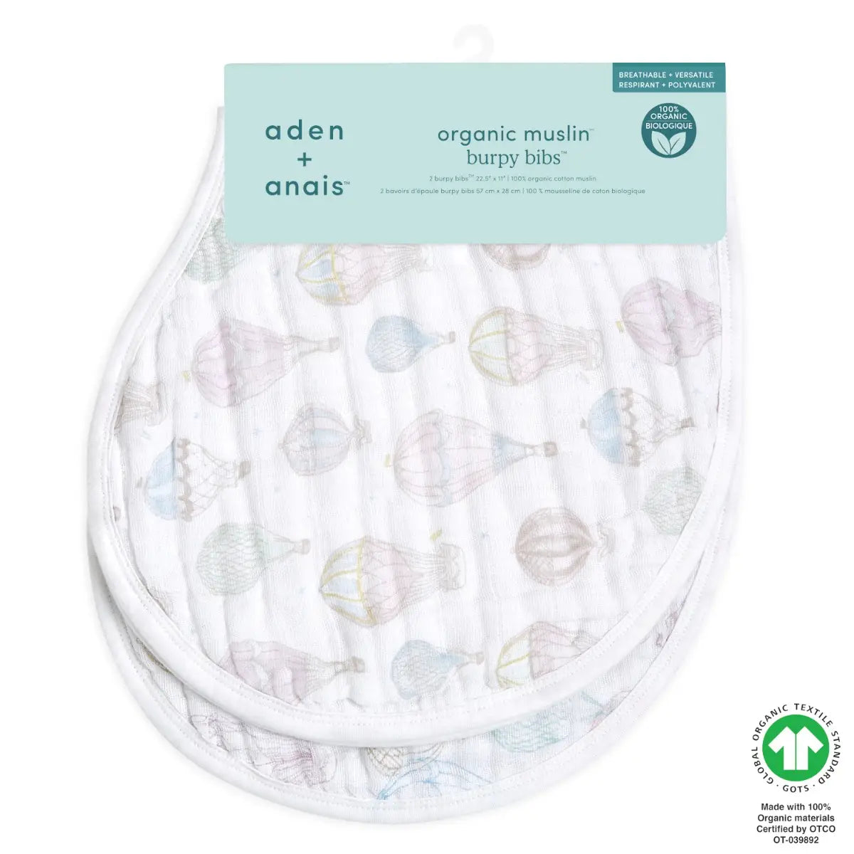 Organic Cotton Above the Clouds Burpy Bibs