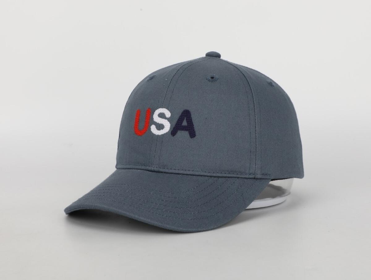 Navy Needlepoint USA Hat